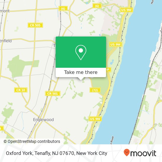 Mapa de Oxford York, Tenafly, NJ 07670