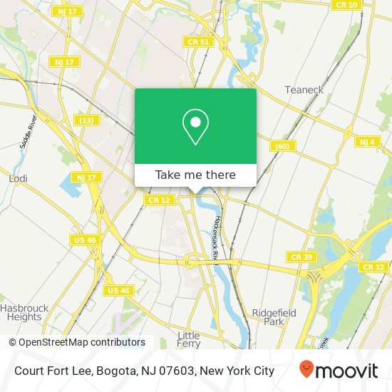 Court Fort Lee, Bogota, NJ 07603 map