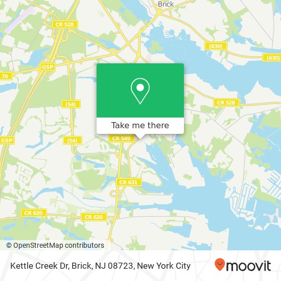 Mapa de Kettle Creek Dr, Brick, NJ 08723