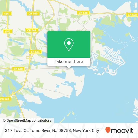 Mapa de 317 Tova Ct, Toms River, NJ 08753