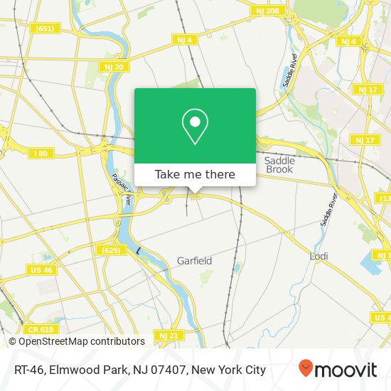 Mapa de RT-46, Elmwood Park, NJ 07407