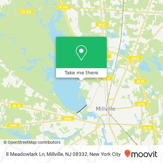 Mapa de 8 Meadowlark Ln, Millville, NJ 08332