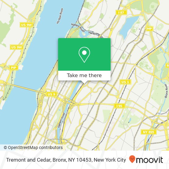 Mapa de Tremont and Cedar, Bronx, NY 10453