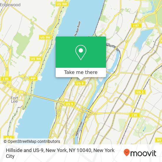 Hillside and US-9, New York, NY 10040 map