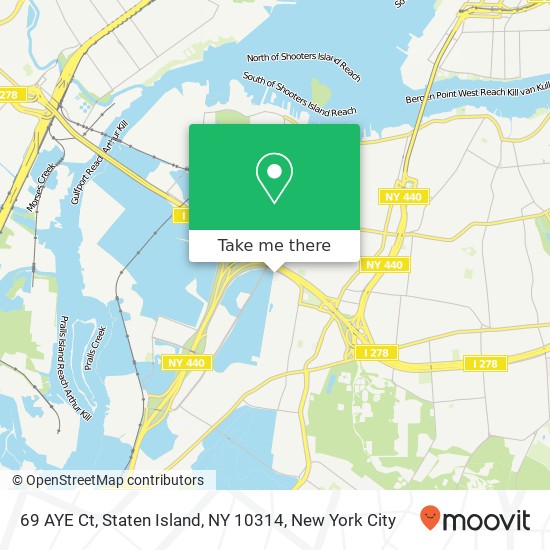 Mapa de 69 AYE Ct, Staten Island, NY 10314
