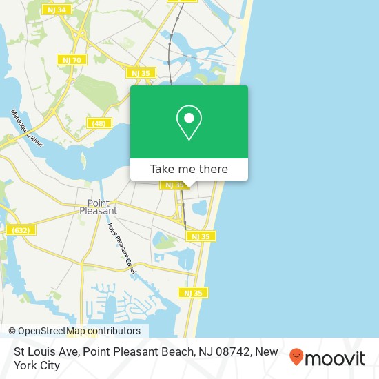 Mapa de St Louis Ave, Point Pleasant Beach, NJ 08742