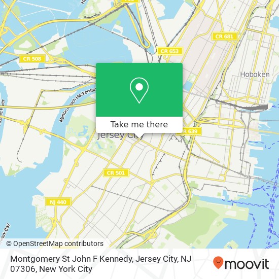 Mapa de Montgomery St John F Kennedy, Jersey City, NJ 07306