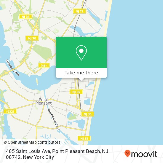 Mapa de 485 Saint Louis Ave, Point Pleasant Beach, NJ 08742