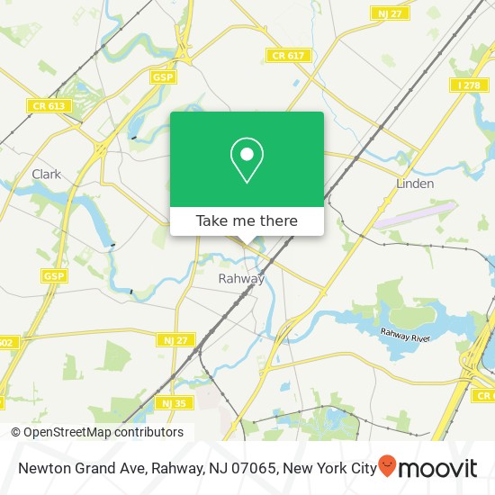 Mapa de Newton Grand Ave, Rahway, NJ 07065