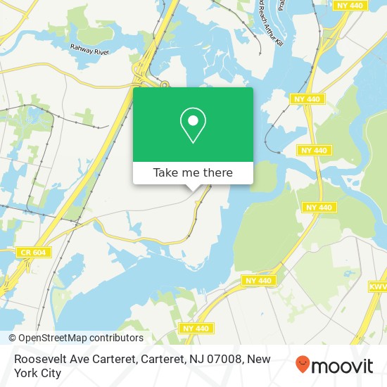 Mapa de Roosevelt Ave Carteret, Carteret, NJ 07008