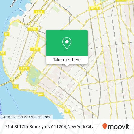 Mapa de 71st St 17th, Brooklyn, NY 11204