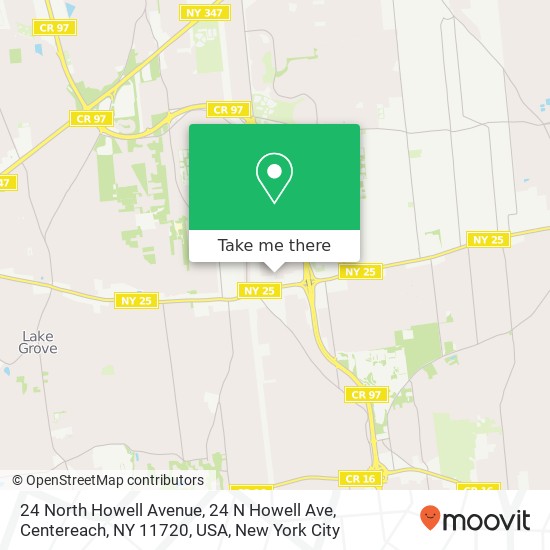 Mapa de 24 North Howell Avenue, 24 N Howell Ave, Centereach, NY 11720, USA