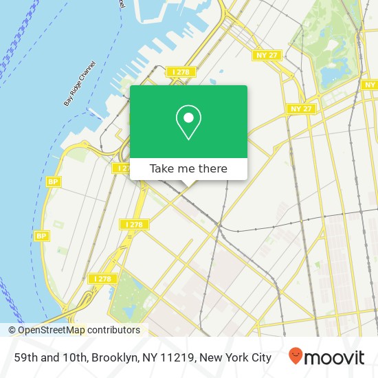 59th and 10th, Brooklyn, NY 11219 map