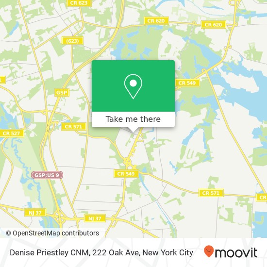 Mapa de Denise Priestley CNM, 222 Oak Ave