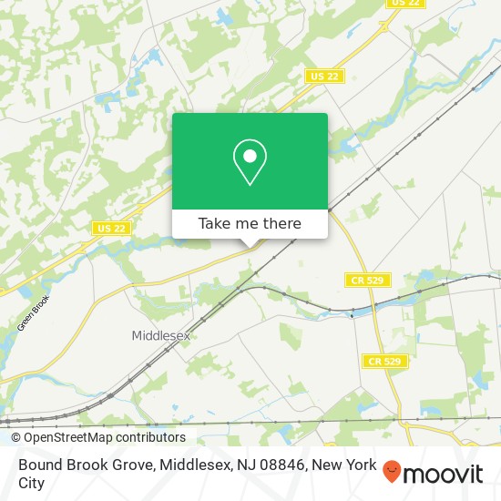 Mapa de Bound Brook Grove, Middlesex, NJ 08846