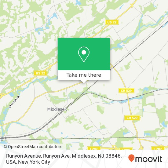Mapa de Runyon Avenue, Runyon Ave, Middlesex, NJ 08846, USA