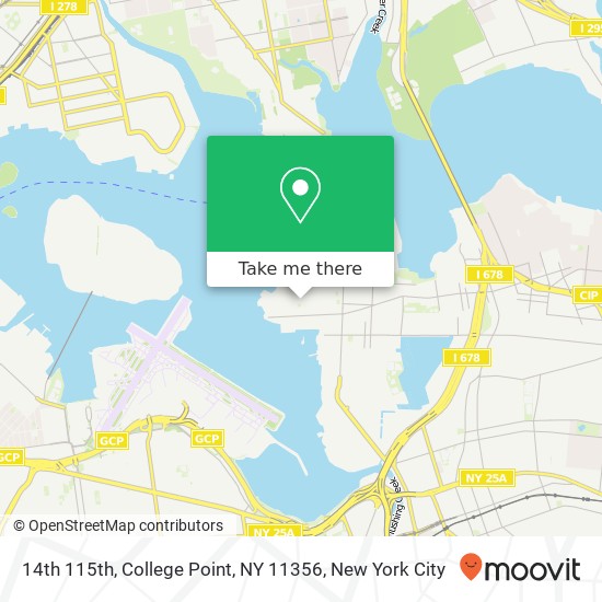 Mapa de 14th 115th, College Point, NY 11356