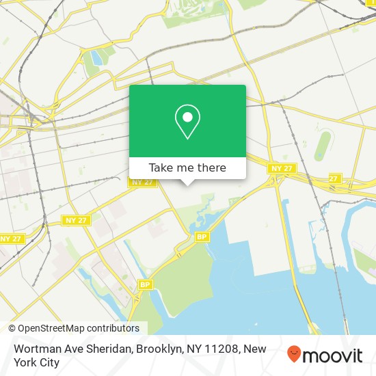 Mapa de Wortman Ave Sheridan, Brooklyn, NY 11208