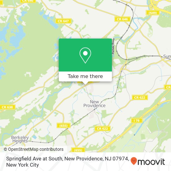 Mapa de Springfield Ave at South, New Providence, NJ 07974