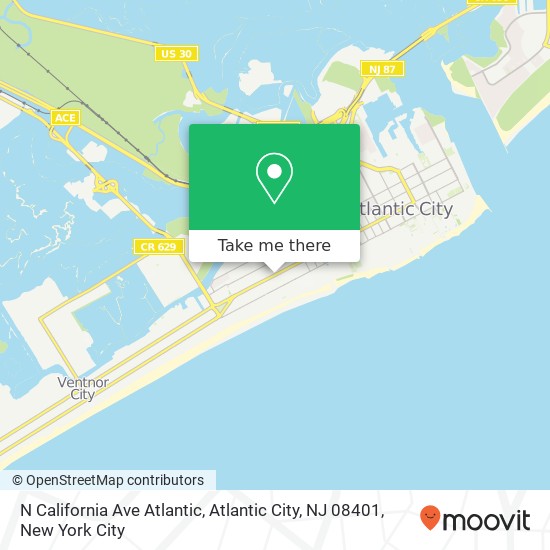 Mapa de N California Ave Atlantic, Atlantic City, NJ 08401