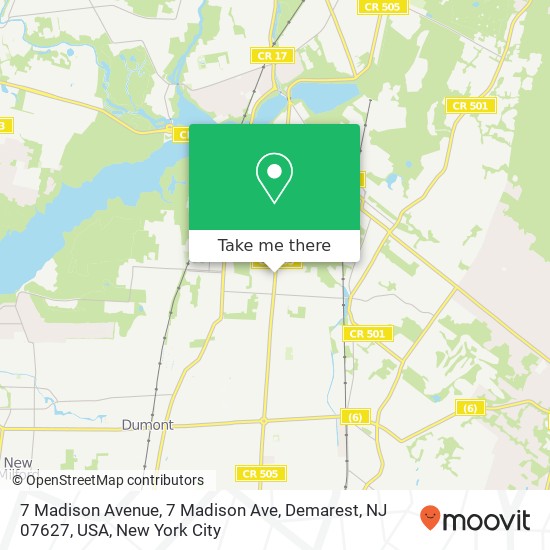 7 Madison Avenue, 7 Madison Ave, Demarest, NJ 07627, USA map