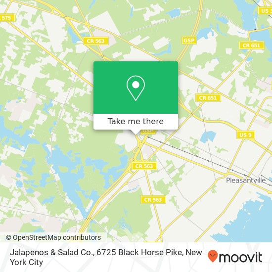 Mapa de Jalapenos & Salad Co., 6725 Black Horse Pike