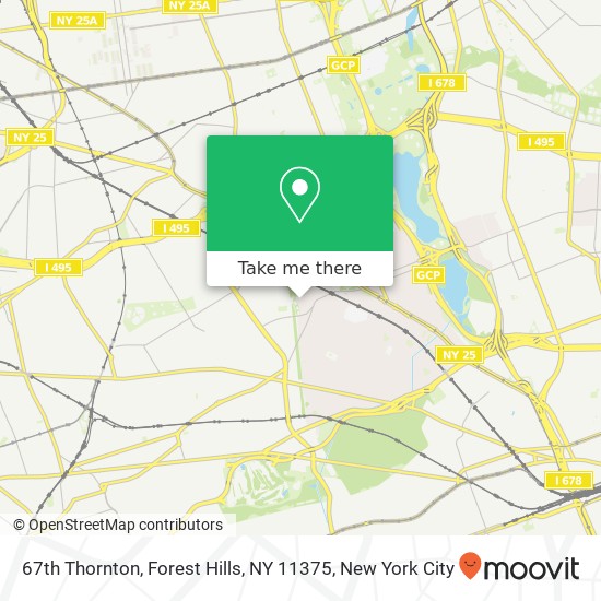 Mapa de 67th Thornton, Forest Hills, NY 11375