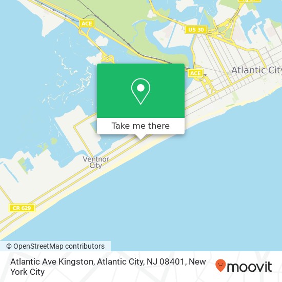 Mapa de Atlantic Ave Kingston, Atlantic City, NJ 08401