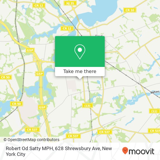 Robert Od Satty MPH, 628 Shrewsbury Ave map