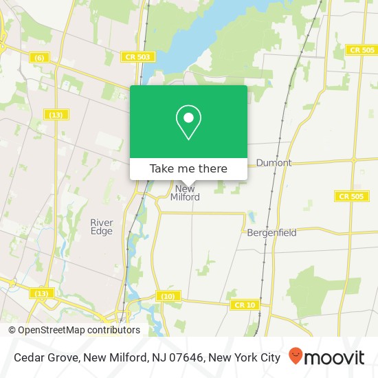 Mapa de Cedar Grove, New Milford, NJ 07646