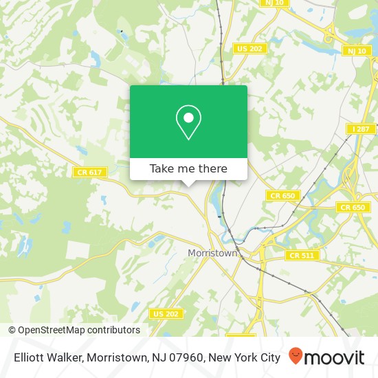 Mapa de Elliott Walker, Morristown, NJ 07960