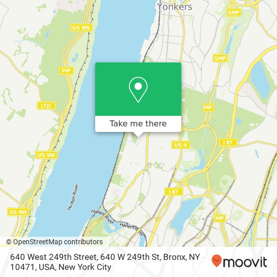 Mapa de 640 West 249th Street, 640 W 249th St, Bronx, NY 10471, USA
