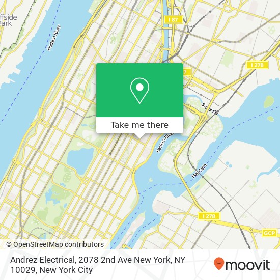 Andrez Electrical, 2078 2nd Ave New York, NY 10029 map