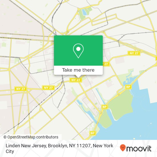 Linden New Jersey, Brooklyn, NY 11207 map