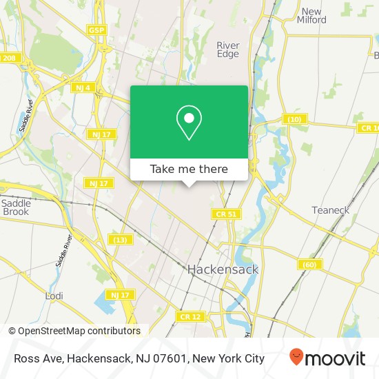Mapa de Ross Ave, Hackensack, NJ 07601