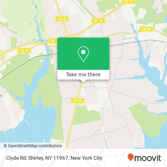 Mapa de Clyde Rd, Shirley, NY 11967