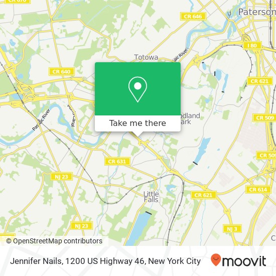 Jennifer Nails, 1200 US Highway 46 map