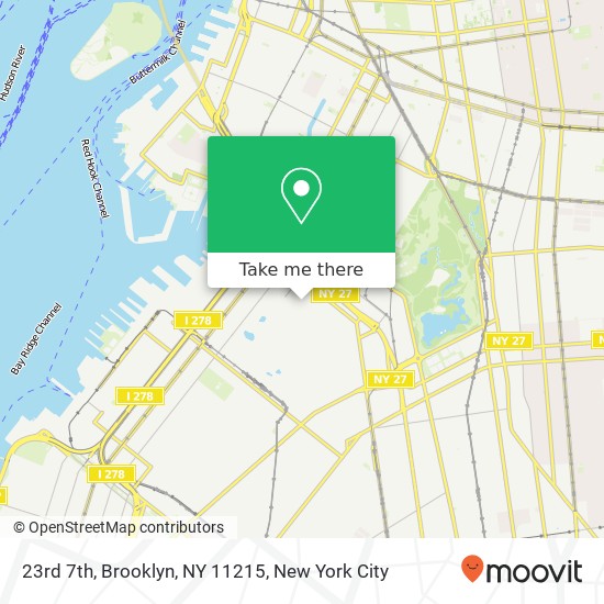Mapa de 23rd 7th, Brooklyn, NY 11215
