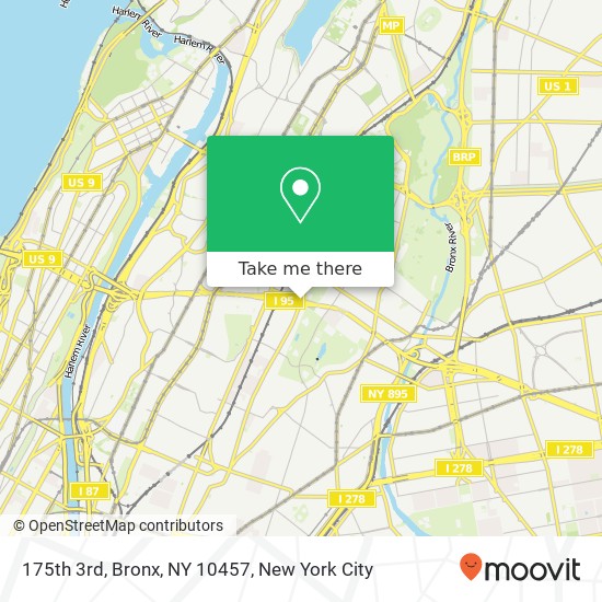 175th 3rd, Bronx, NY 10457 map