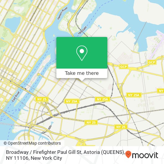 Mapa de Broadway / Firefighter Paul Gill St, Astoria (QUEENS), NY 11106