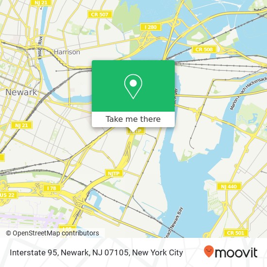 Interstate 95, Newark, NJ 07105 map