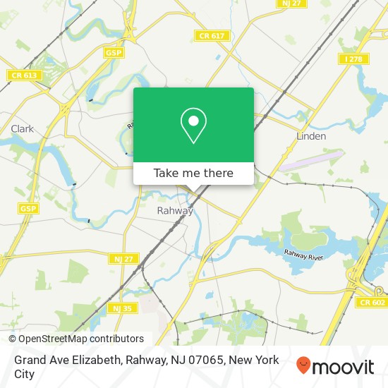 Mapa de Grand Ave Elizabeth, Rahway, NJ 07065