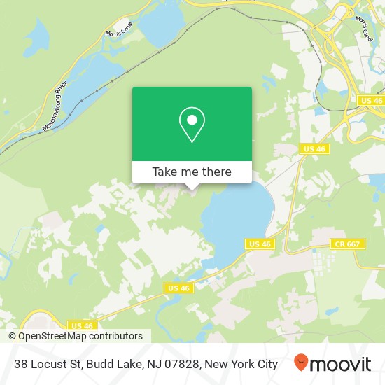 Mapa de 38 Locust St, Budd Lake, NJ 07828