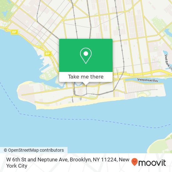 Mapa de W 6th St and Neptune Ave, Brooklyn, NY 11224