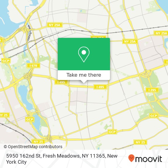 Mapa de 5950 162nd St, Fresh Meadows, NY 11365