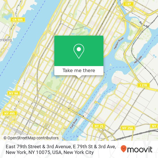 East 79th Street & 3rd Avenue, E 79th St & 3rd Ave, New York, NY 10075, USA map