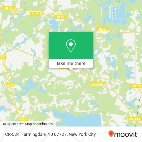 Mapa de CR-524, Farmingdale, NJ 07727