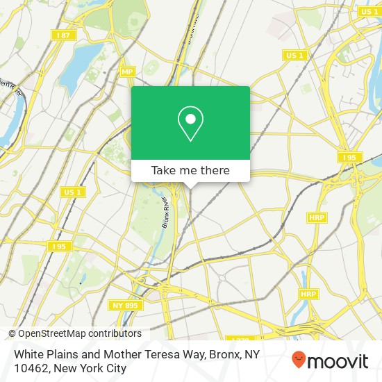 Mapa de White Plains and Mother Teresa Way, Bronx, NY 10462