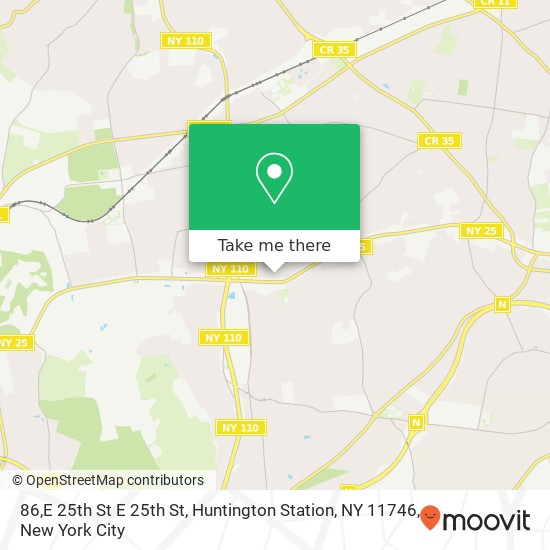 Mapa de 86,E 25th St E 25th St, Huntington Station, NY 11746