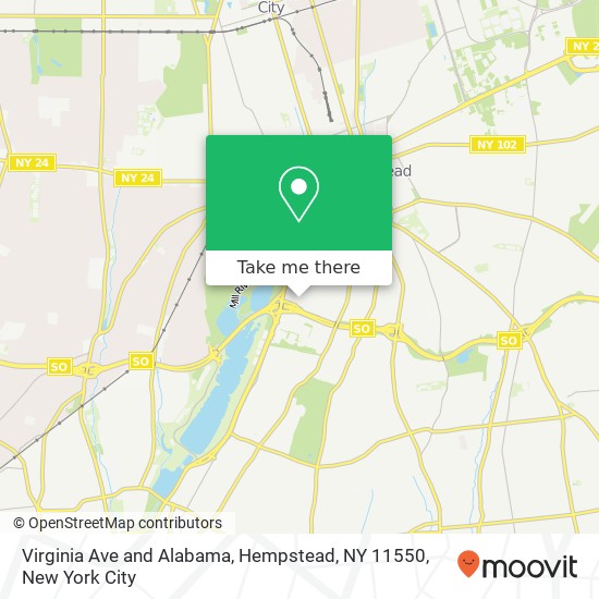 Mapa de Virginia Ave and Alabama, Hempstead, NY 11550